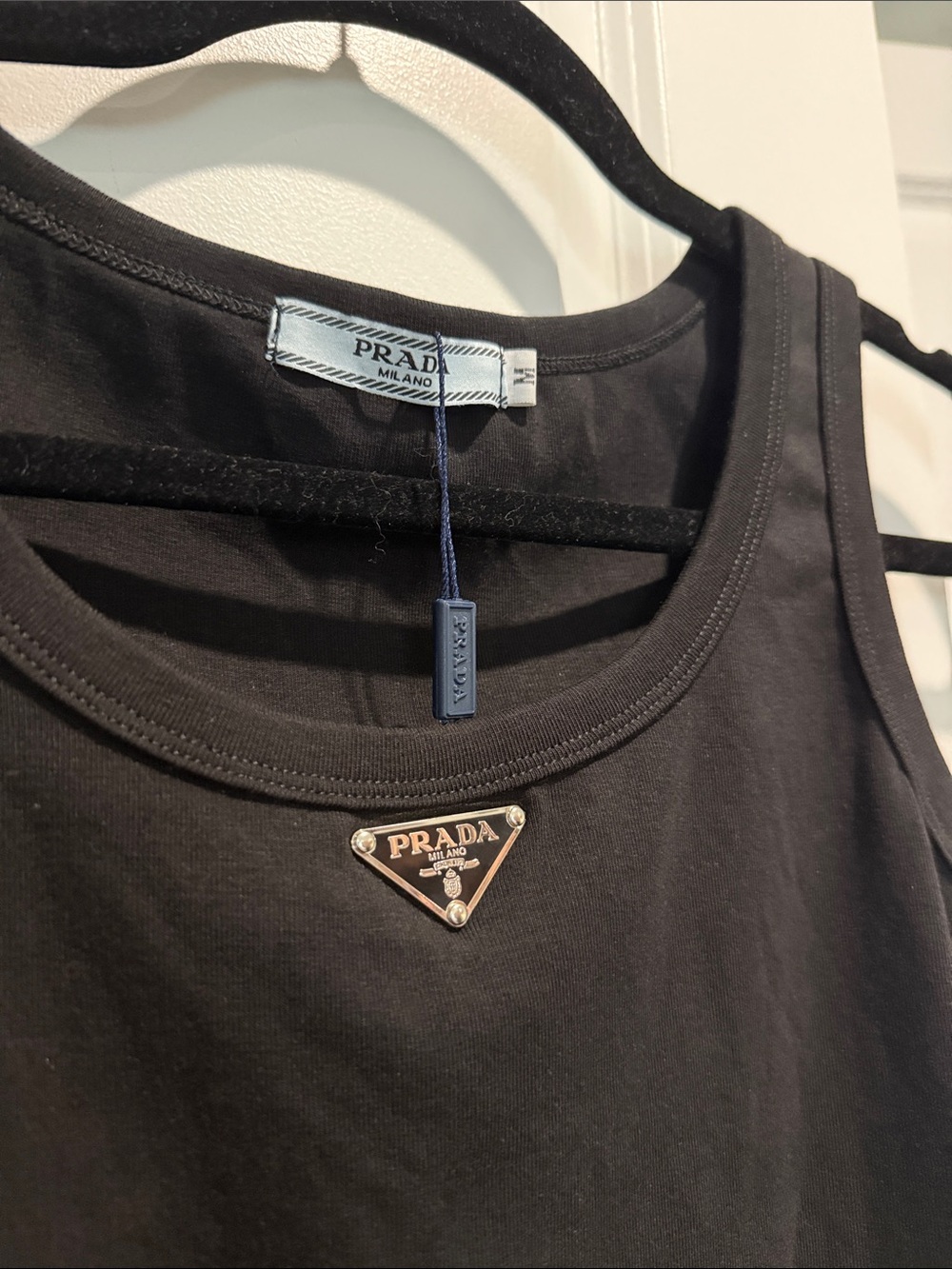 Prada Black Logo Triangle Tank Top - Picture 4 of 4